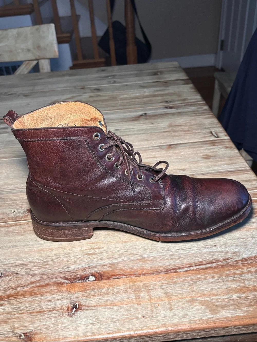 Vintage Frye Brown Leather Lace Up Boots Men’s 11.5D Soles Need Repair